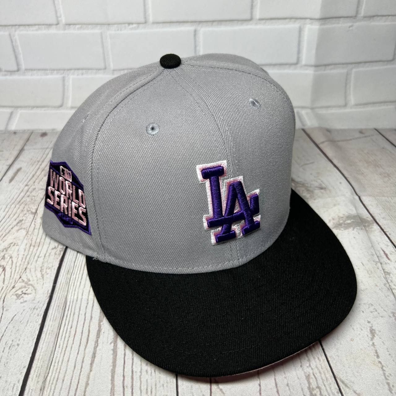 New Era Los Angeles LA Dodgers Side Patch 8 Hat Fitted Cap Gray Men ...
