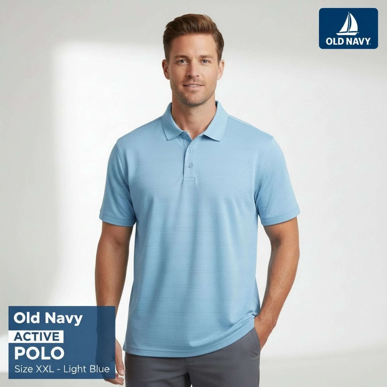 Old Navy Old Navy XXL Light Blue Active Polo Shirt Size US XXL / EU 58 / 5 - 2 Thumbnail