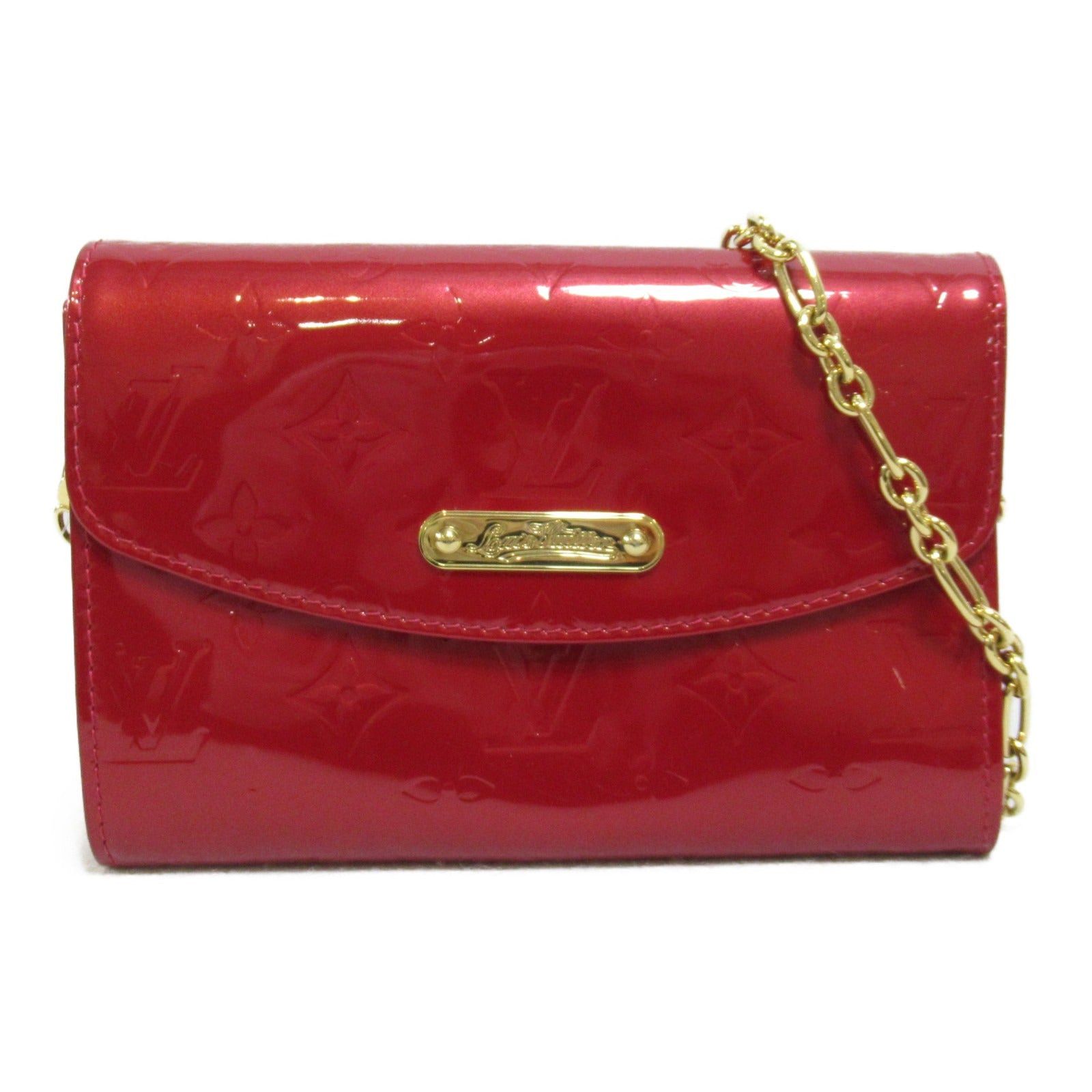 Louis Vuitton Louis Vuitton Belair Shoulder Bag Leather Patent Vernis Red Pomme D'Amour Size ONE SIZE - 1 Thumbnail