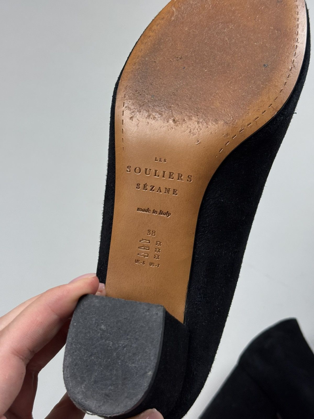 Sezane Les Souliers Sezane Ladies Suede Pump Block Heels Shoes Size US 7 / IT 37 - 23 Thumbnail