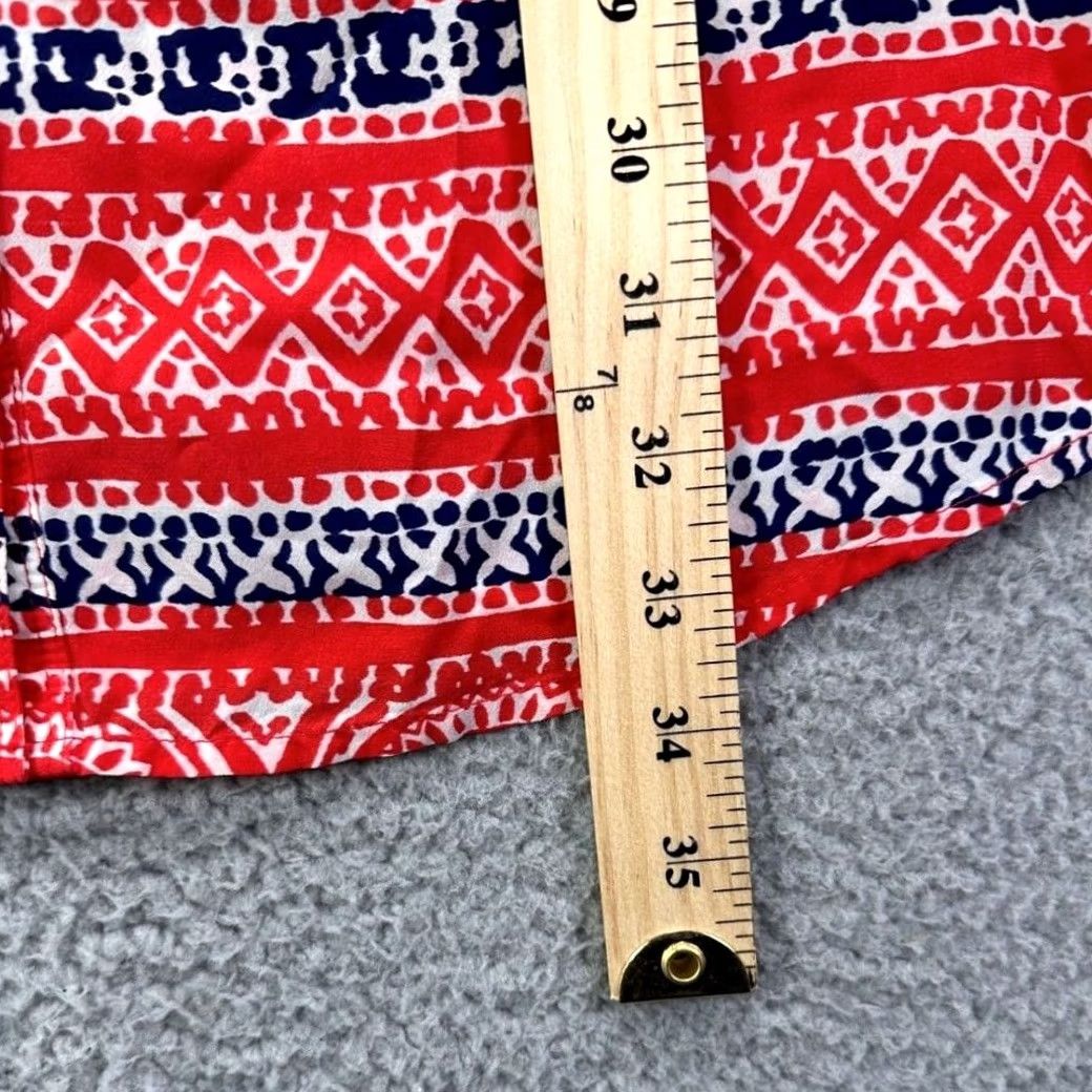 Vineyard Vines Vineyard Vines Dress Womens 2 Red Geometric Sleeveless Silk Blend Shift Ladies Size XS / US 0-2 / IT 36-38 - 7 Thumbnail