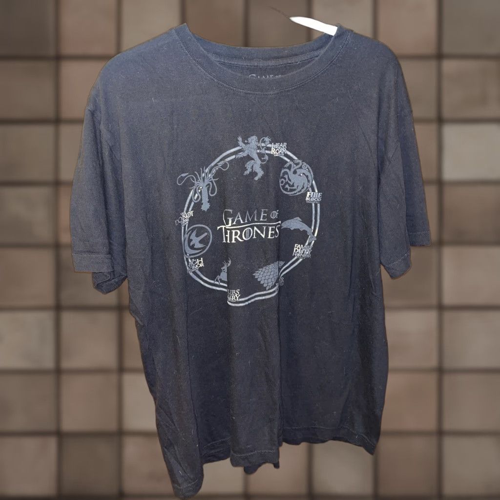 Logo 7 VINTAGE Game Of Thrones Mens Large T-Shirt Black Short Sleeve Logo TV Show Mens Size US L / EU 52-54 / 3 - 1 Thumbnail