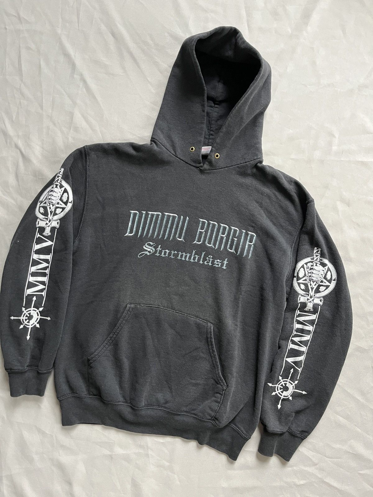Band Tees Dimmu Borgir Stormblast Vintage Faded Hoodie Size US M / EU 48-50 / 2 - 5 Thumbnail