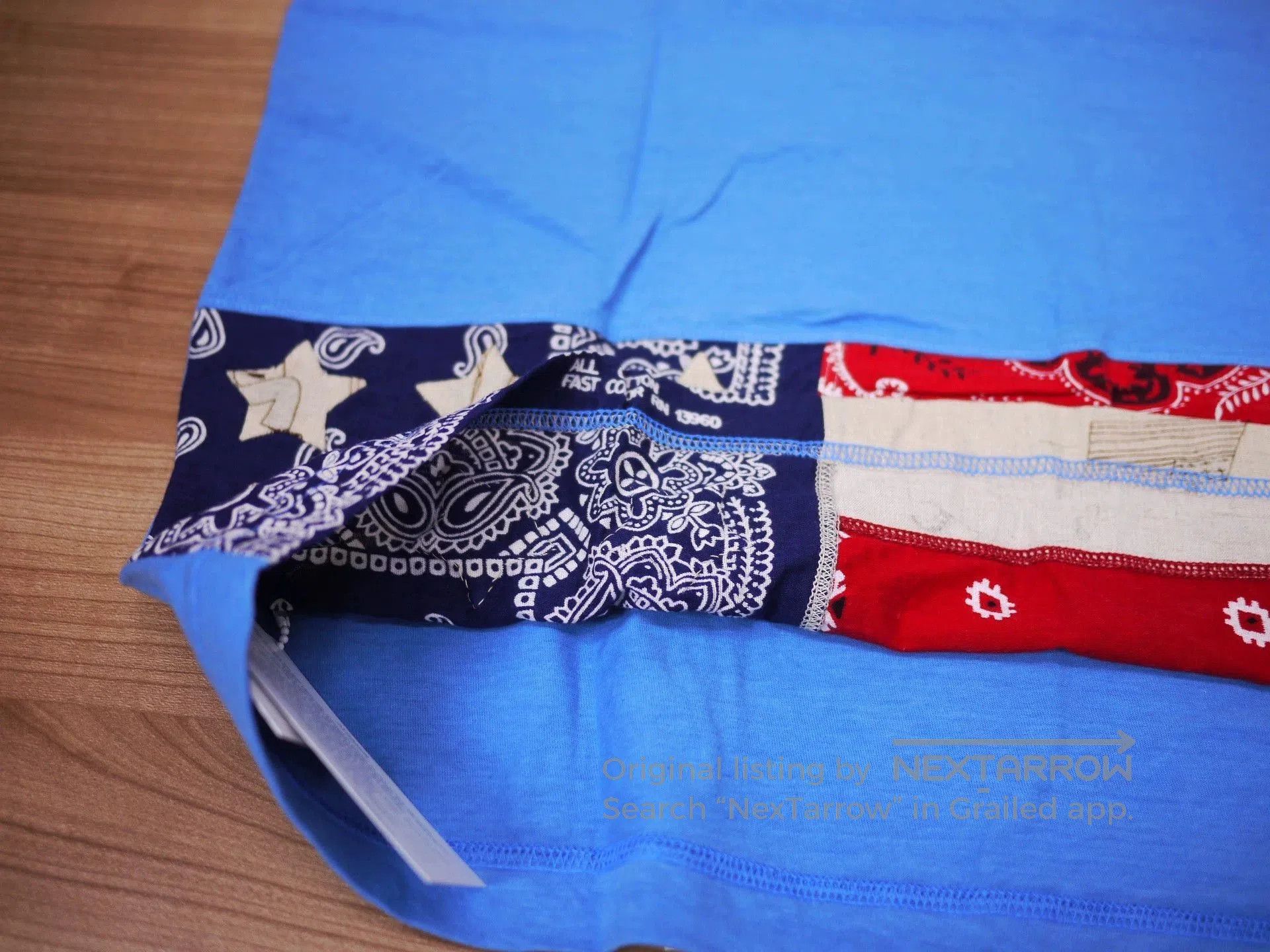 Visvim Blue Short-Sleeve Shirt with Bandana Print Hem. Size US S / EU 44-46 / 1 - 5 Thumbnail