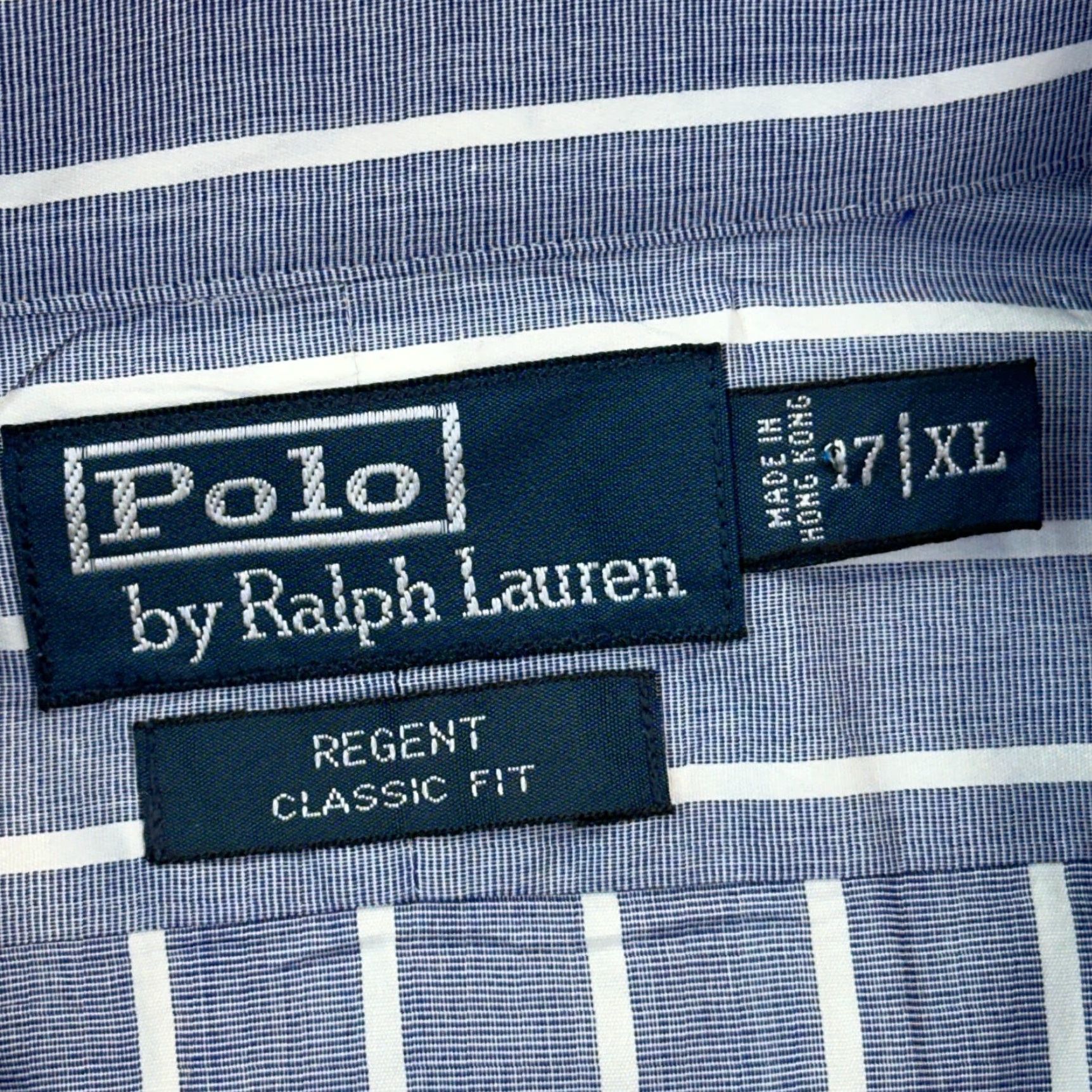 Polo Ralph Lauren VINTAGE Polo Ralph Lauren Shirt Mens XL Blue Striped Regent Classic Fit Casual Size US XL / EU 56 / 4 - 5 Thumbnail
