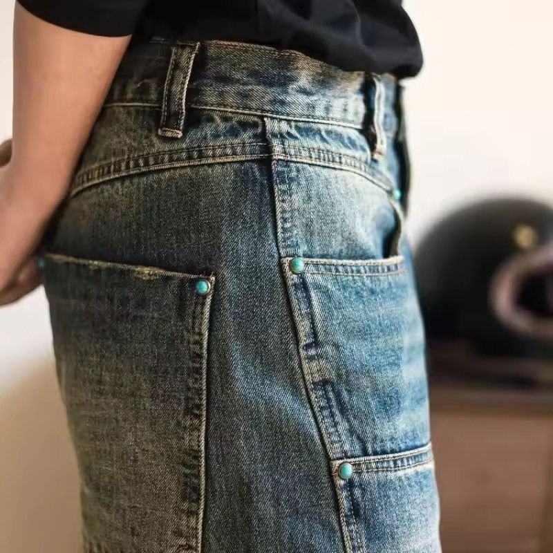 Japanese Brand Y2K Washed Blue Baggy Ripped Jeans Size US 33 - 5 Thumbnail