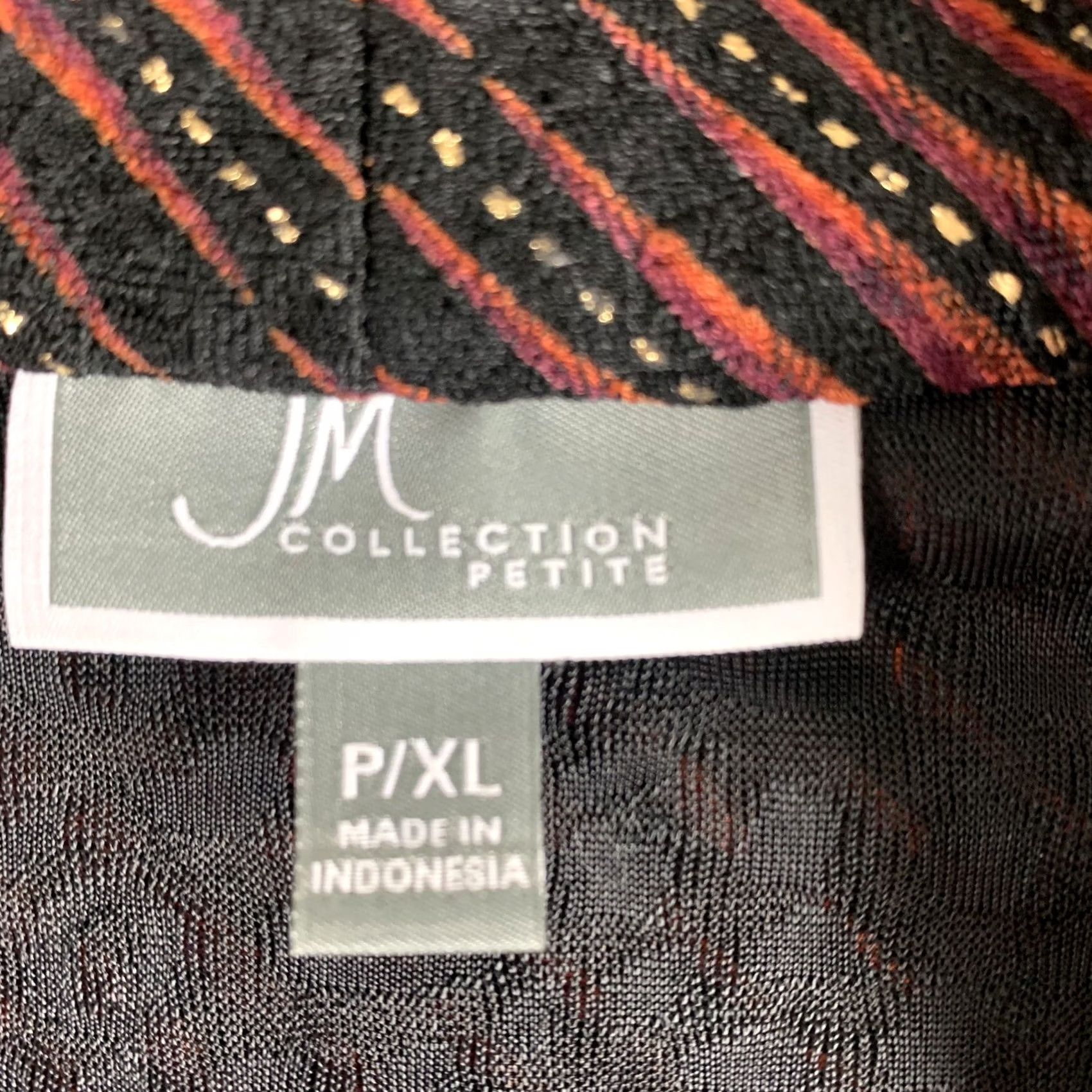 JM Collection JM COLLECTION PETITE Blouse WOMENS SIZE P/XL ORANGE BLACK STRIPED Size XL / US 12-14 / IT 48-50 - 2 Thumbnail