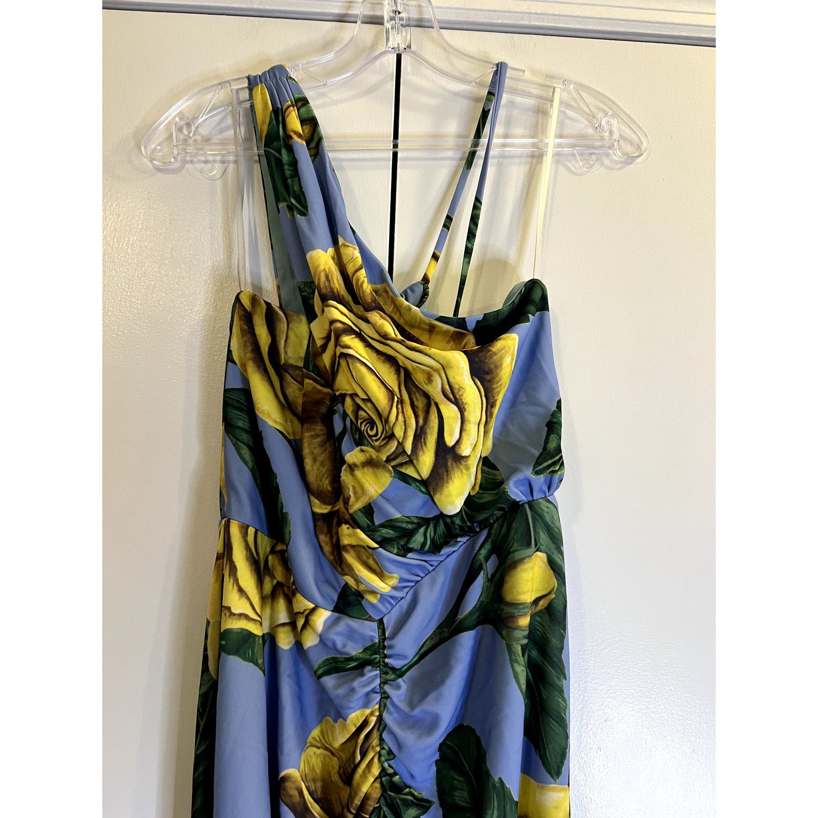 Marchesa Marchesa Notte Midi Floral Dress Size 6 blue yellow Size S / US 4 / IT 40 - 4 Thumbnail