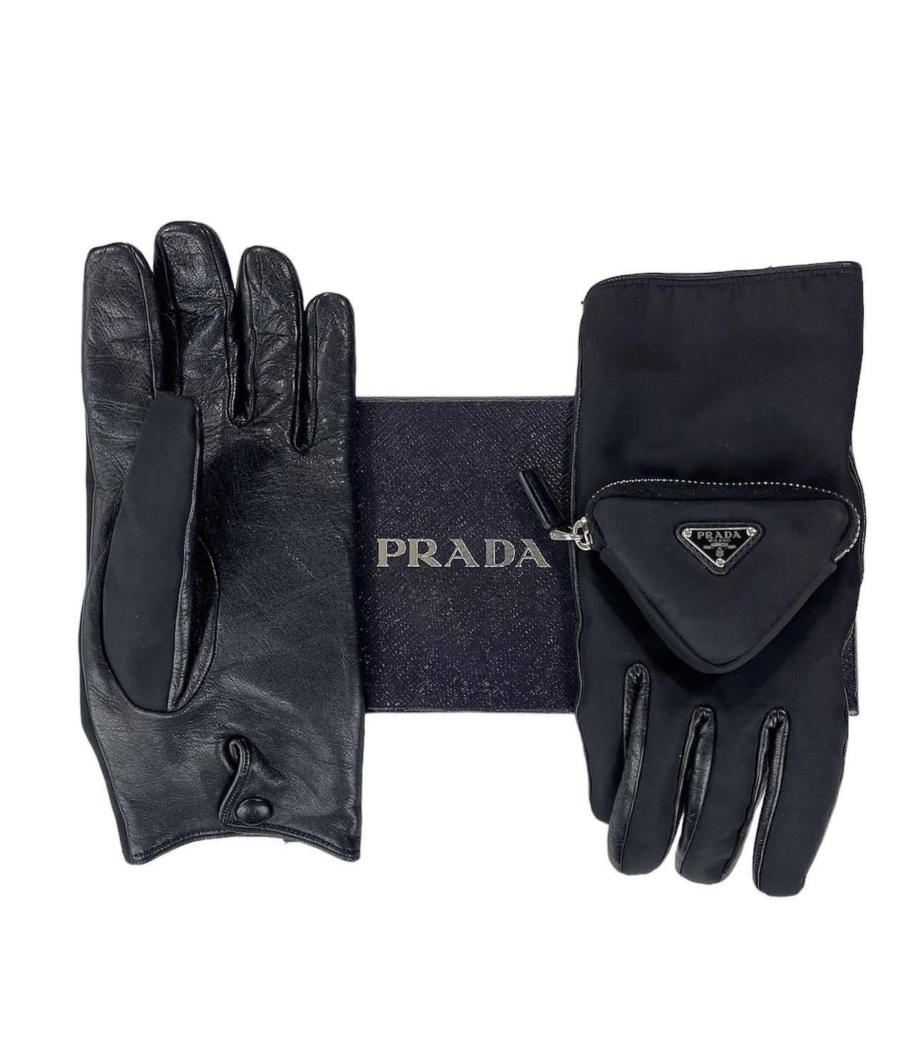 Prada Runaway Napa Gloves w/ Zip Pouch - Bergdorf Goodman