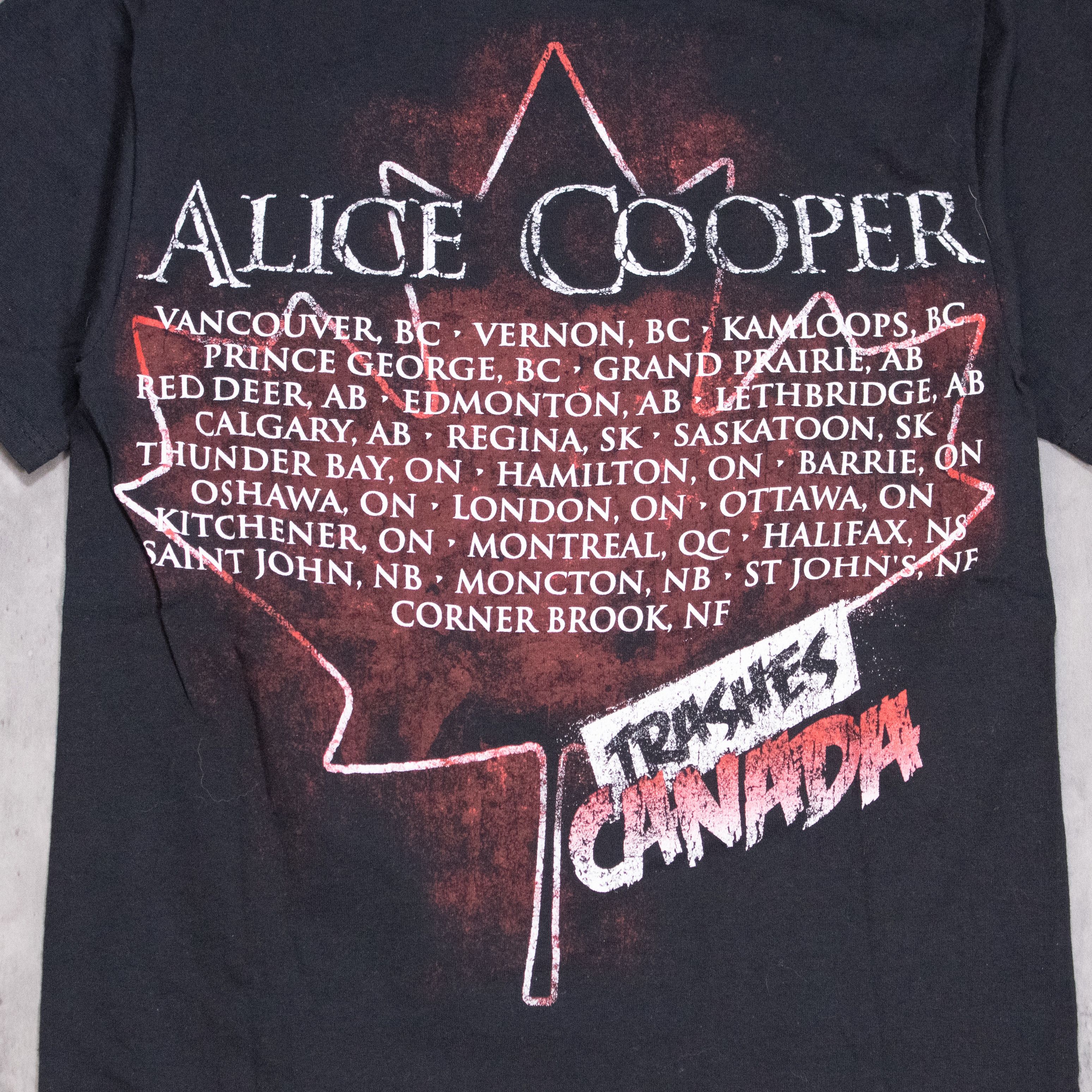 Band Tees × Jerzees × Vintage Y2K 2000's Alice Cooper Trashes Canada Tour Black T-Shirt Size US M / EU 48-50 / 2 - 10 Thumbnail