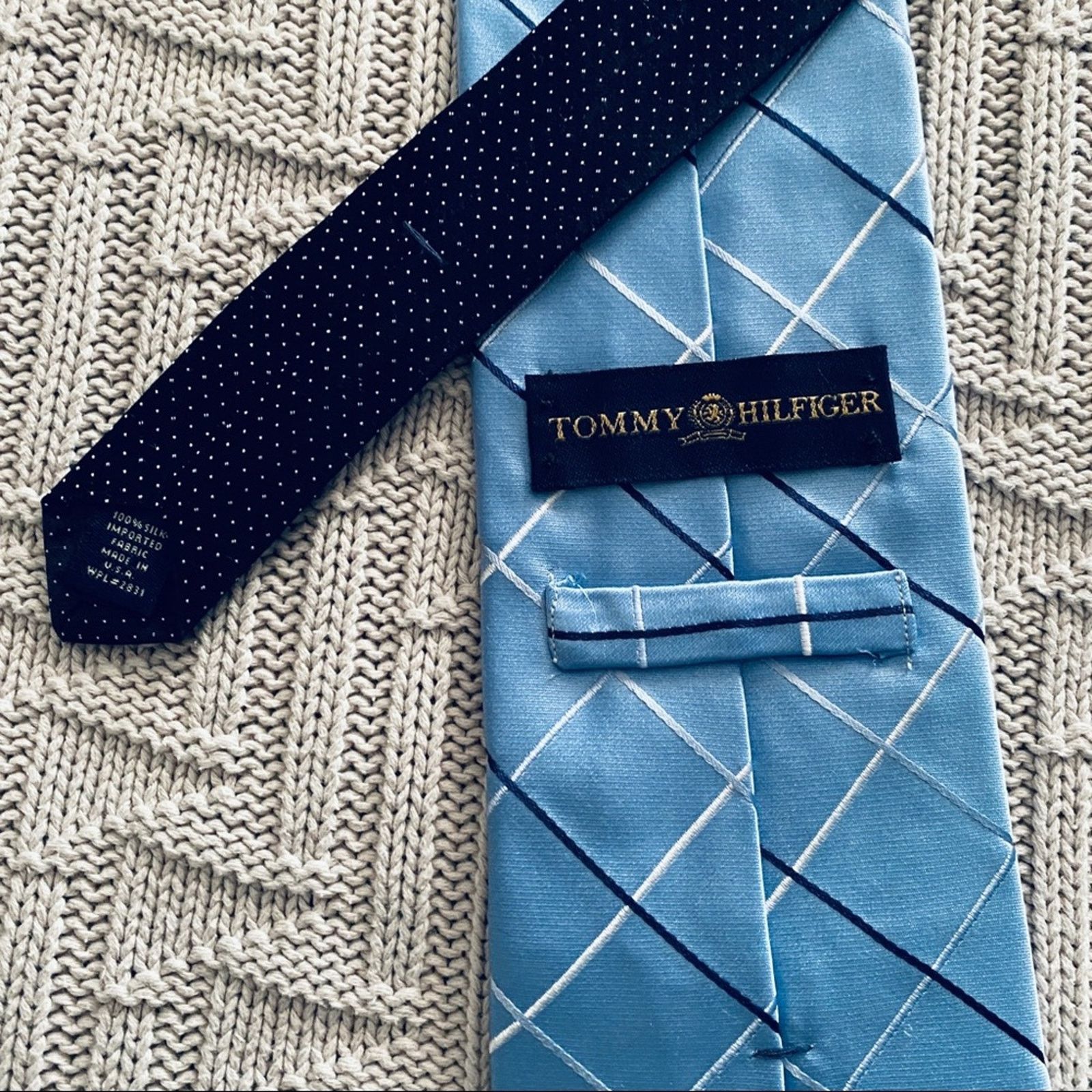 Tommy Hilfiger Tommy Hilfiger blue plaid tie Size ONE SIZE - 2 Thumbnail