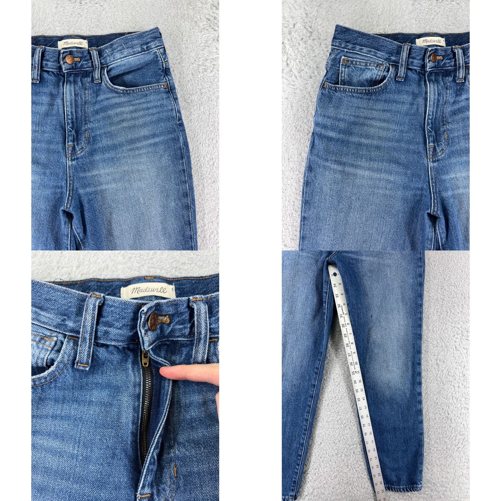 Madewell Madewell Pants Womens 26 Blue DenimTapered Medium Wash Cotton Blend High Rise Size 26" / US 2 / IT 38 - 8 Thumbnail