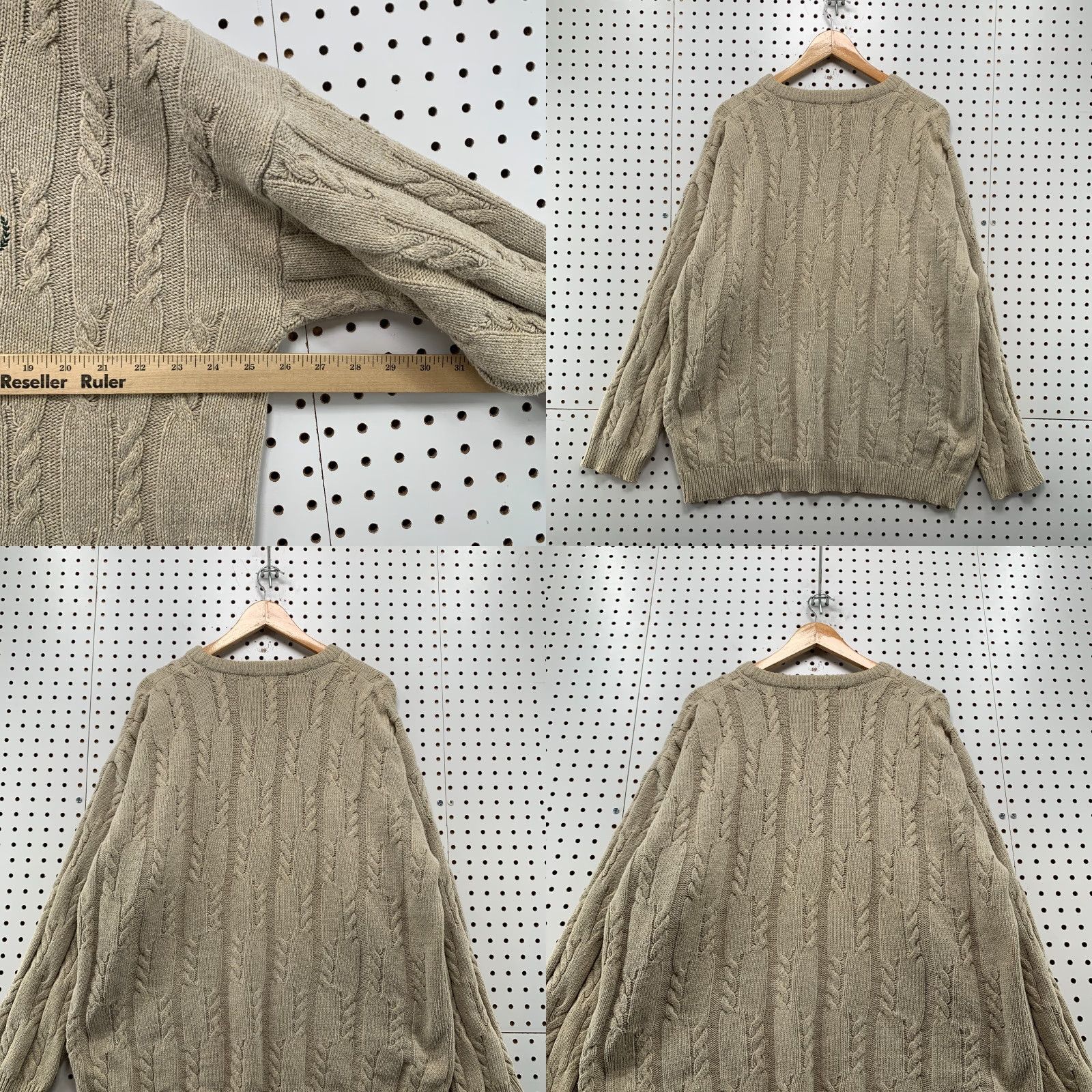 Ralph Lauren VINTAGE Ralph Lauren Knit Sweater Mens Large Brown Oversized Cable-Knit Crew Neck Pullover Size US L / EU 52-54 / 3 - 9 Thumbnail