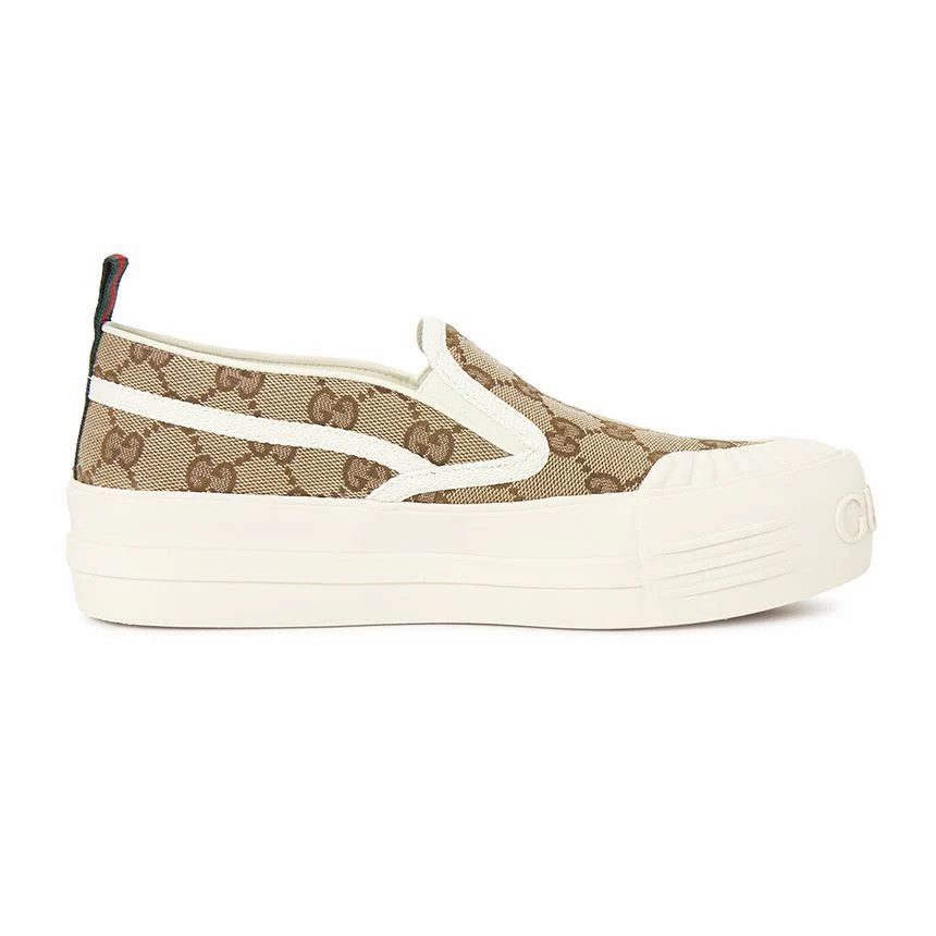 Gucci oc11z0126 Women's Slip-On Sneakers in Beige Size US 6.5 / IT 36.5 - 1 Thumbnail