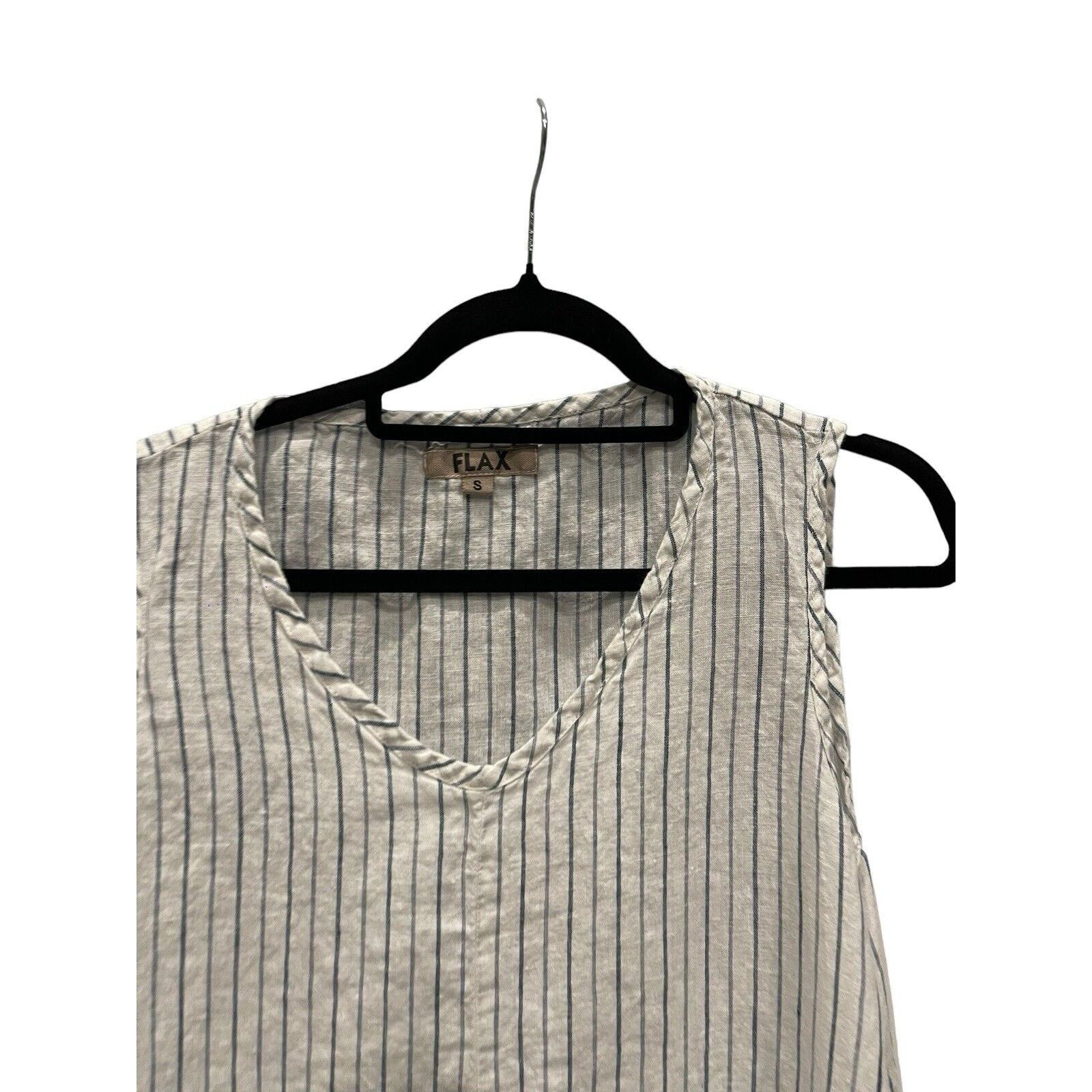 FLAX FLAX Designs LINEN Open Dress PAPAYA STRIPE size: S Size S / US 4 / IT 40 - 3 Thumbnail