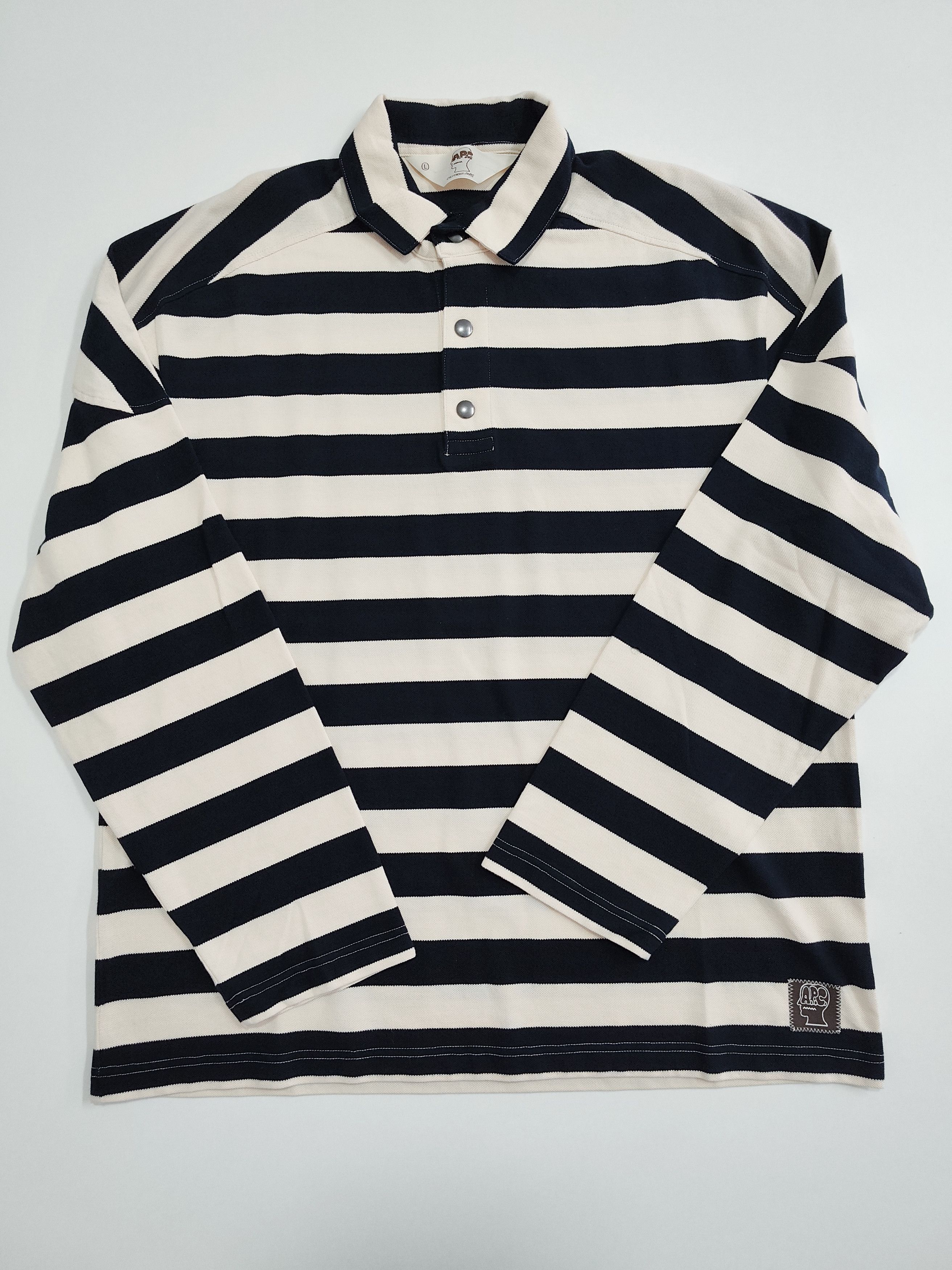 Brain Dead Brain dead x A.P.C. "Striped Pique Polo" Size US L / EU 52-54 / 3 - 1 Thumbnail