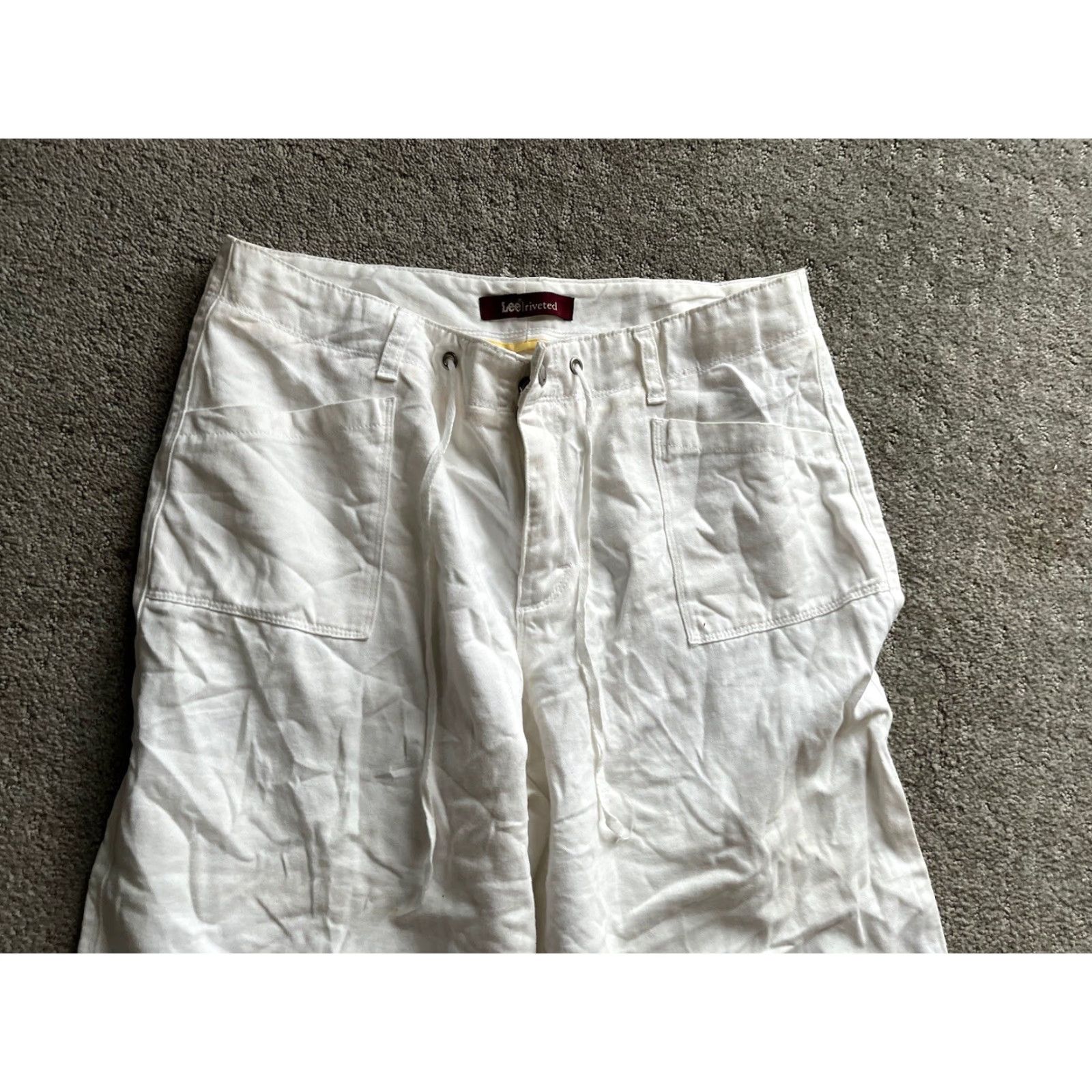 Lee Lee Women's White Stretch Mid Rise Capri Pants Size 12 Regular 5-Pocket Twill Size 34" / US 12 / IT 48 - 2 Thumbnail
