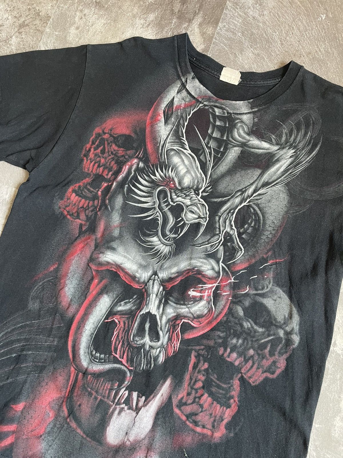 Vintage Vintage Y2K Dragon Skull Jnco Skateboard Style Streetwear Size US L / EU 52-54 / 3 - 2 Thumbnail