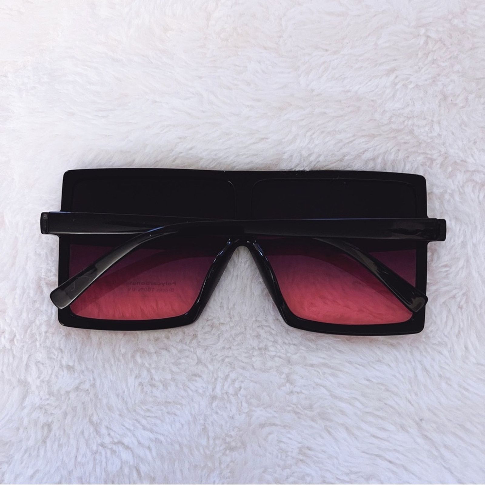 Other Ivonne Black & Pink Oversized Square Sunglasses Size ONE SIZE - 9 Thumbnail