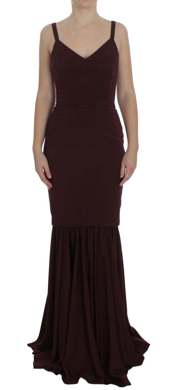 Elegant Bordeaux Sheath Women's Dress