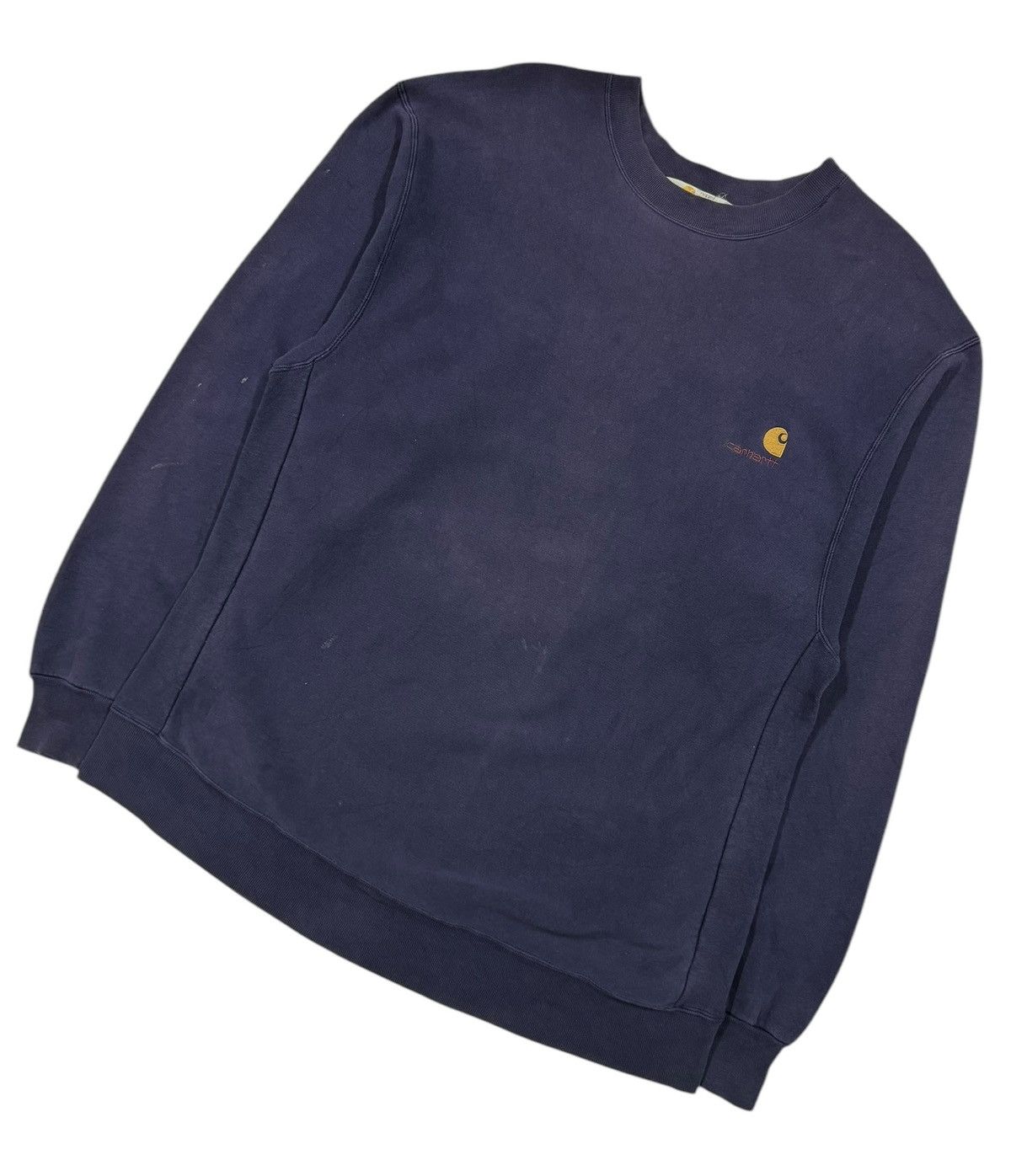 Carhartt × Vintage Vtg🔥Carhartt Reverse Weave Navy Blue Pullover Sunfaded Size US L / EU 52-54 / 3 - 6 Thumbnail