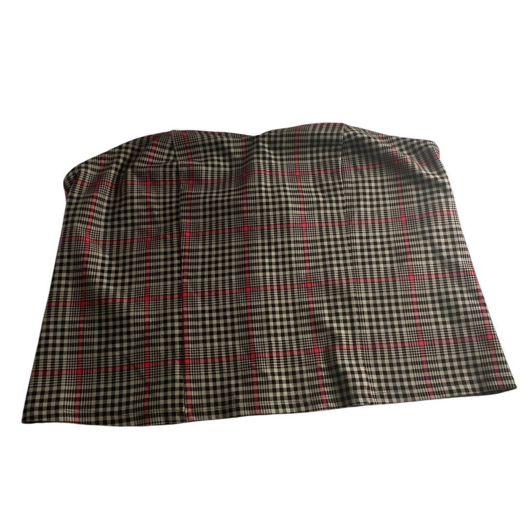 Other Y2K Plaid Strapless Tube Top Torrid Plus Size 4 Red Black Size 4XL / US 24-26 - 2 Thumbnail