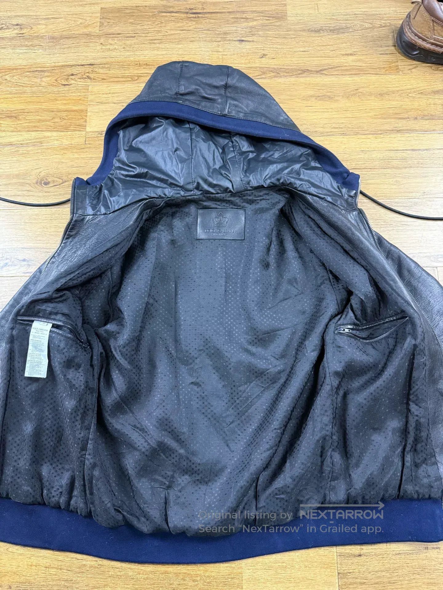 Dolce & Gabbana D&G Men's Lambskin Hooded Leather Jacket. Size US M / EU 48-50 / 2 - 3 Thumbnail