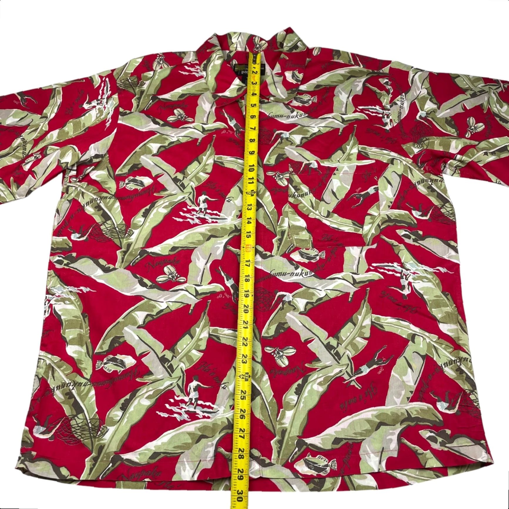 Vintage VTG Pataloha Men’s Surfing Fishing S/S Button Hawaiian Shirt Red Large Shirt Mens Size US L / EU 52-54 / 3 - 5 Thumbnail