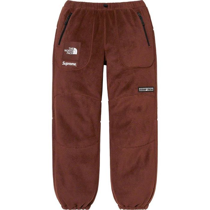 Supreme North Face x Supreme Steep Tech Brown Fleece Joggers | Grailed