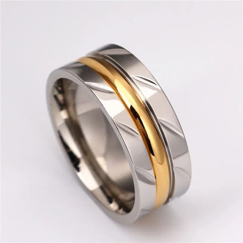 Jewelry 8mm Titanium Steel Ring Size ONE SIZE - 2 Thumbnail