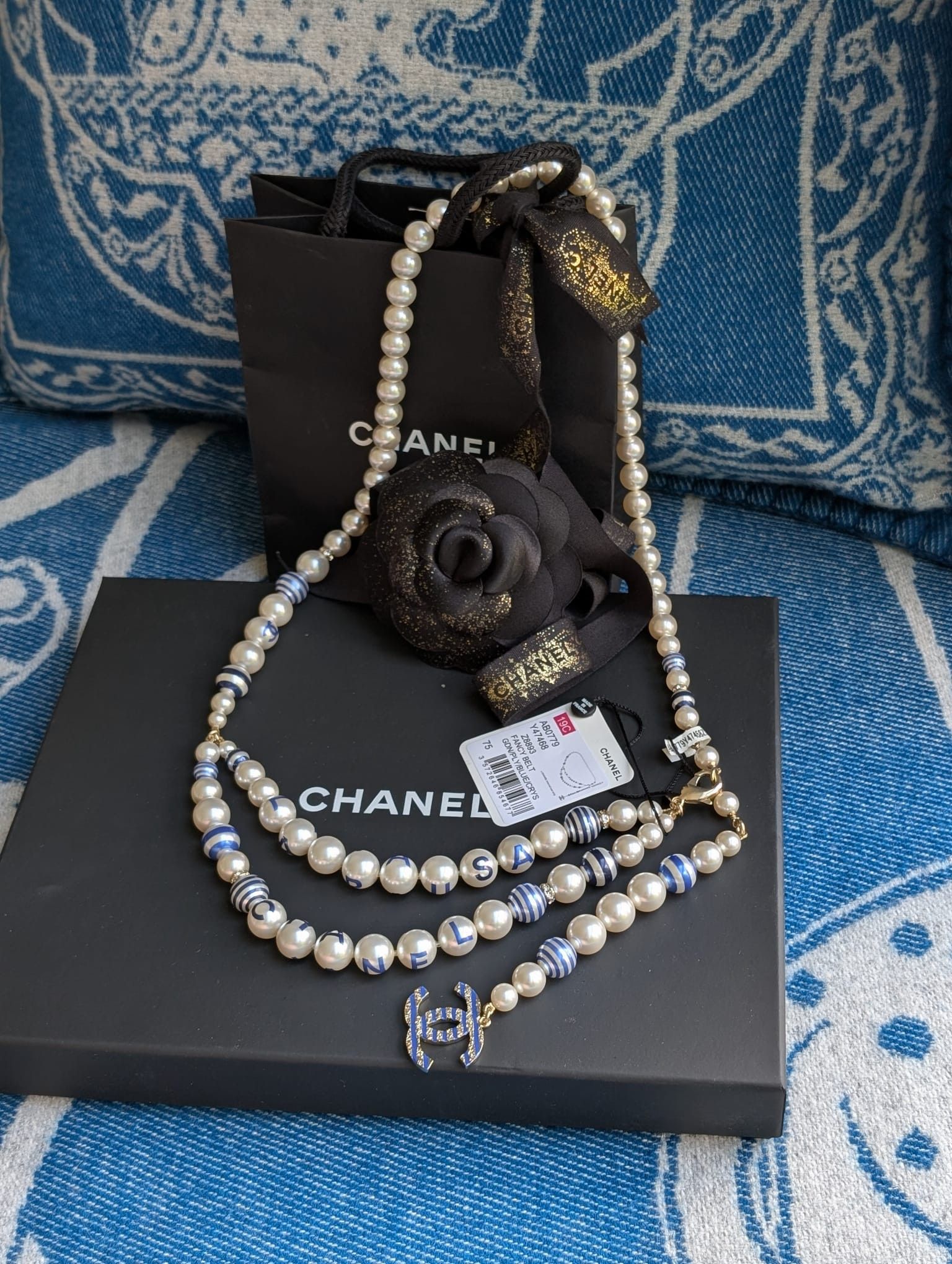 Chanel Chanel CC P19C La Pausa Pearl Logo GHW necklace belt tag Size ONE SIZE - 2 Thumbnail