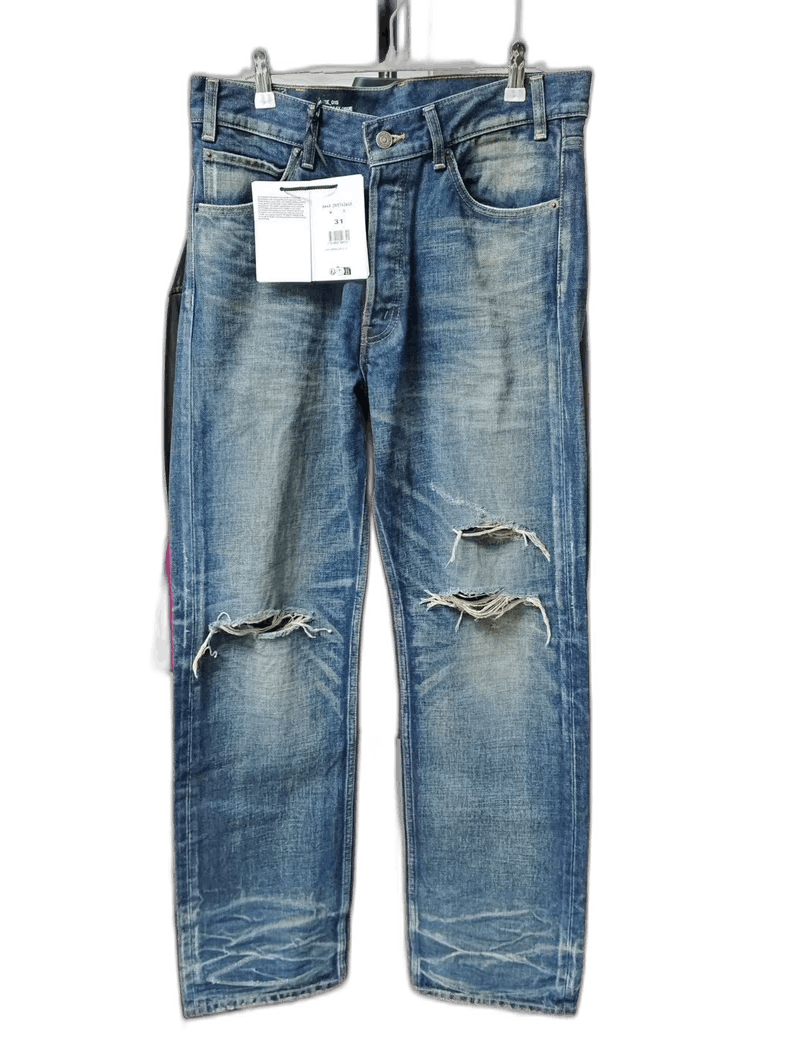 Celine CELINE Vintage Distressed Wide-Leg Denim Pants Size US 31 - 1 Thumbnail