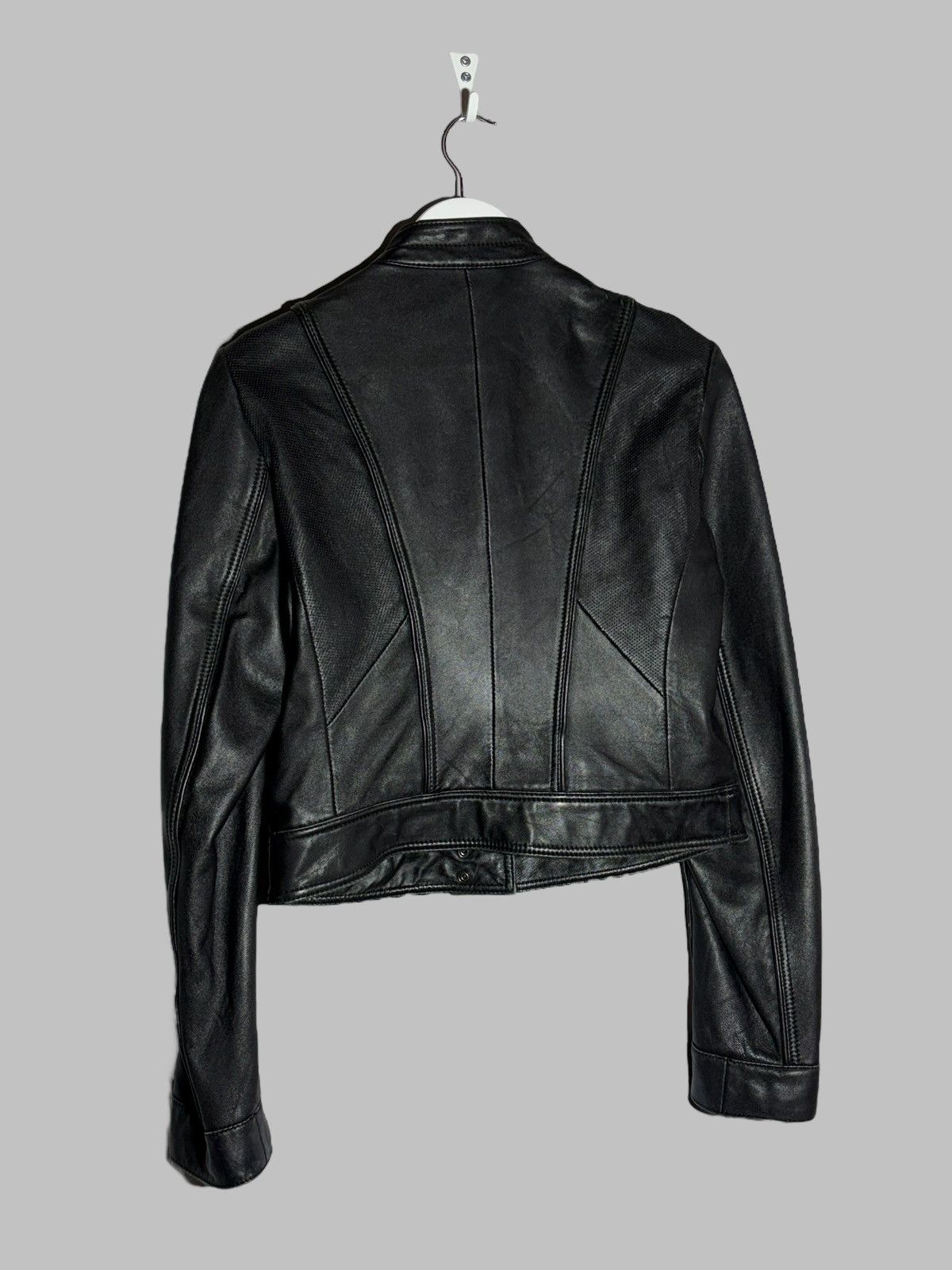 Bcbgmaxazria Bcbgmaxazria Black Leather Moto Jacket Rick Owens Biker Vibe Size M / US 6-8 / IT 42-44 - 2 Thumbnail