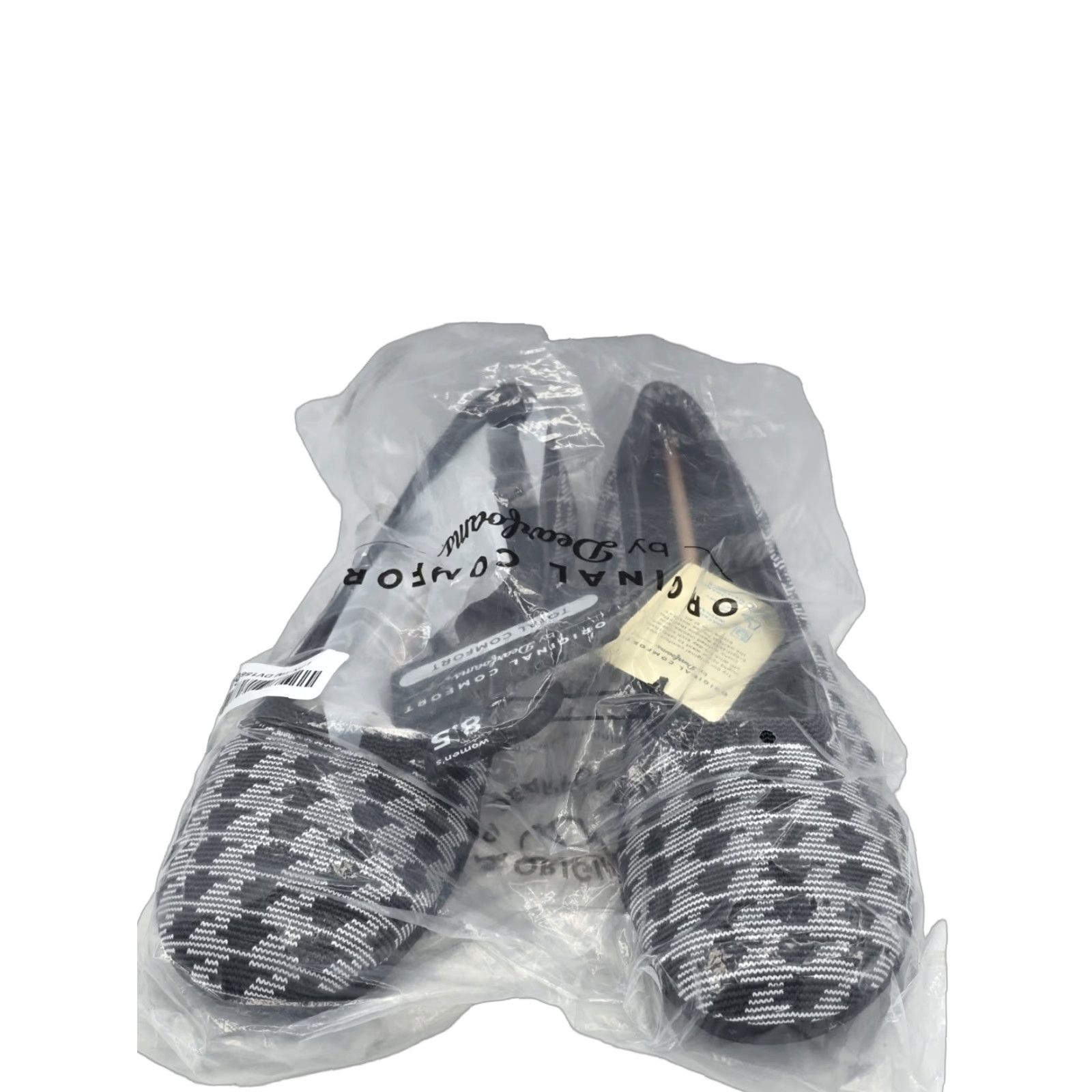 Vintage Dearfoams Women's Slip On Ballet Flats Misty Houndstooth Casual 8.5 Gray Flats Womens Size US 9 / IT 39 - 1 Thumbnail