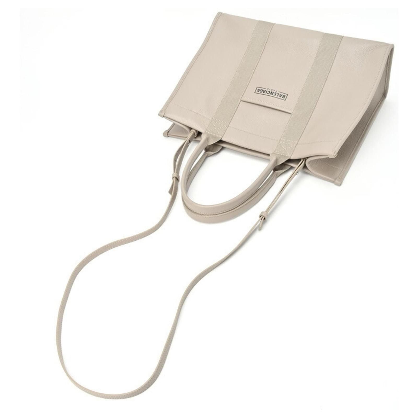 Balenciaga o1mt1gz1024 Size: OS / Hardware Small Tote Bag in Beige Size ONE SIZE - 4 Thumbnail