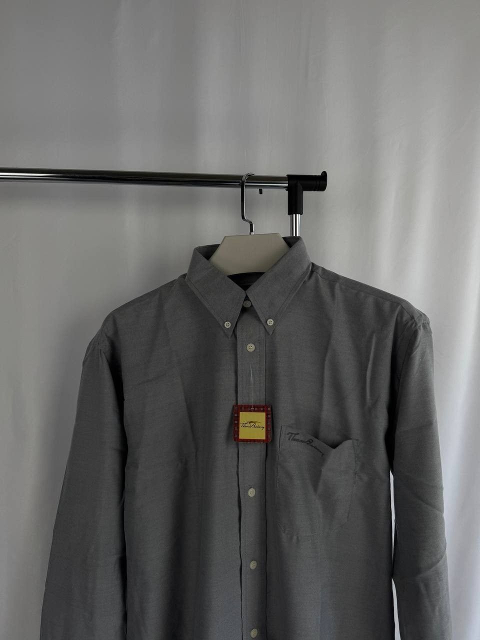 Other Thomas Burberry Men Gray Button Up Shirt Embroidered Logo L Size US XL / EU 56 / 4 - 2 Thumbnail