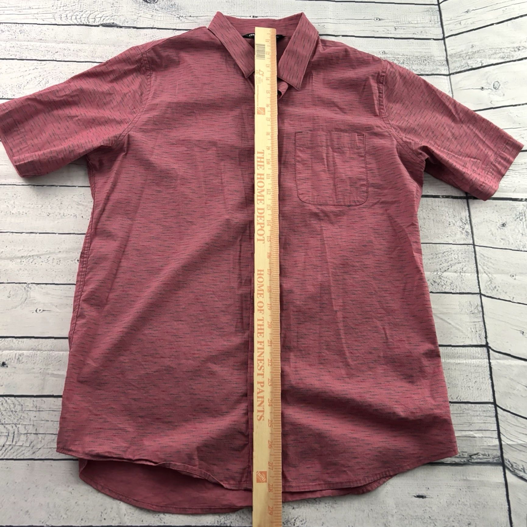 TravisMathew Travis Mathew Shirt Button-Up Short Sleeve Cotton Nylon Mens Medium Pink Size US M / EU 48-50 / 2 - 3 Thumbnail
