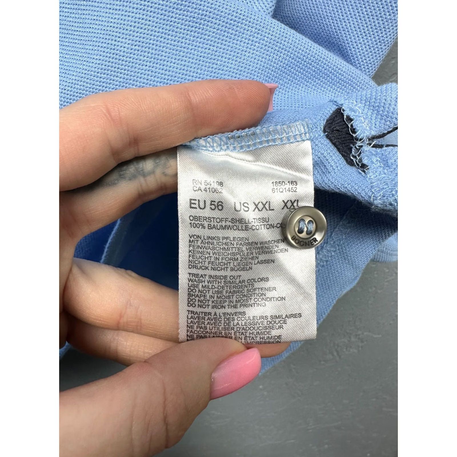 Bogner Bogner Polo Shirt Bogner Polo Shirt Mens XXL Blue Cotton Logo Short Sleeve Button Collared Vintage No N/A Size US XXL / EU 58 / 5 - 4 Thumbnail
