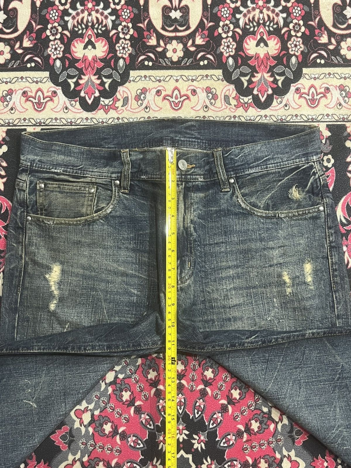 Tornado Mart Vintage Japanese Agate Distress Paint Splattered Flare Jeans Size US 34 / EU 50 - 11 Thumbnail