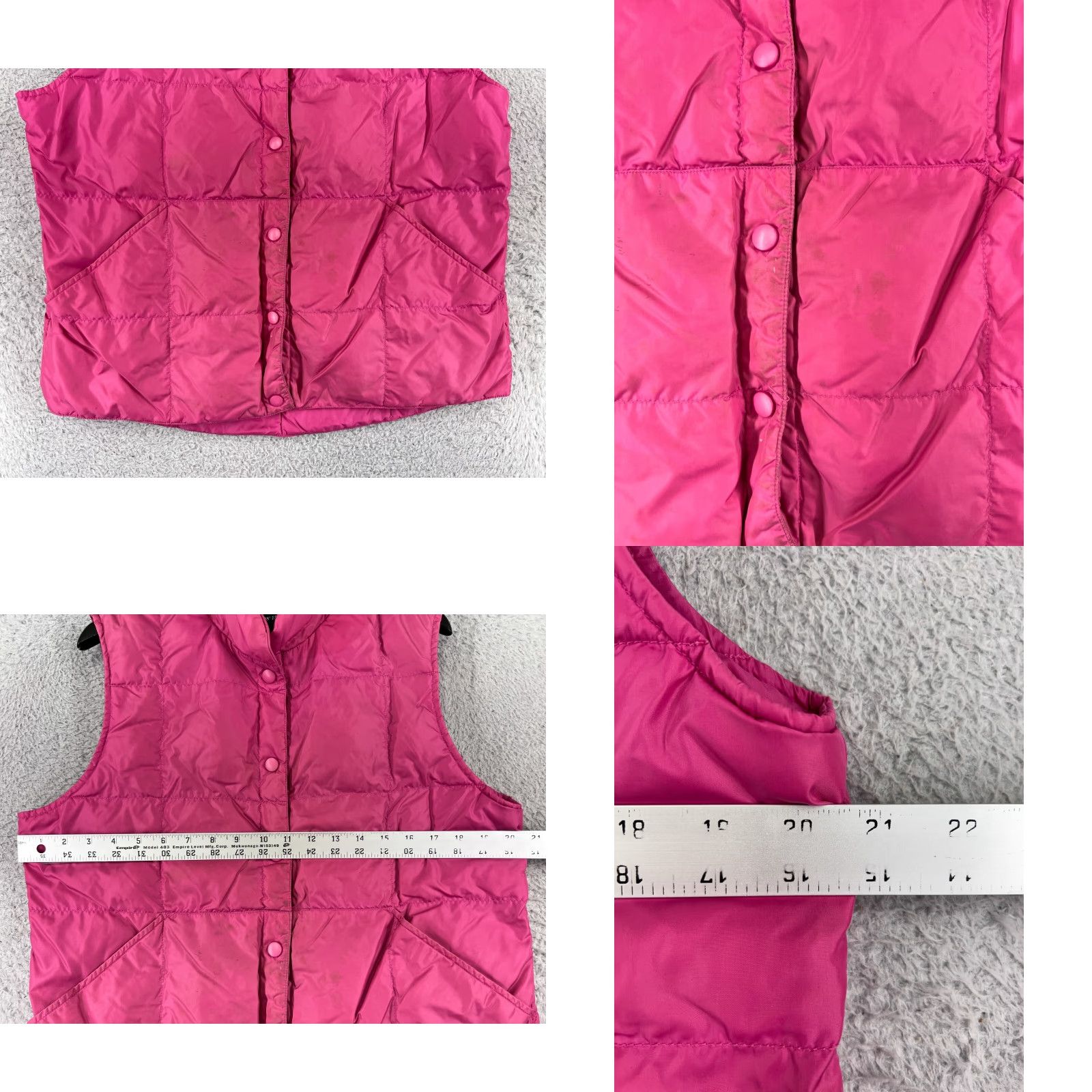 Lands' End Lands' End Vest Women Medium Pink Nylon Shell Insulated Button Up Down Read Size M / US 6-8 / IT 42-44 - 8 Thumbnail
