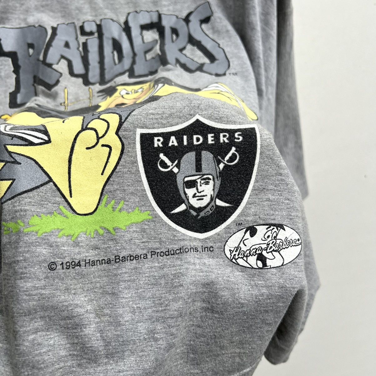 NFL × Vintage 1994 RAIDERS FLINTSTONES RARE ARCHIVE BOXY FIT TEE Size US XL / EU 56 / 4 - 4 Thumbnail