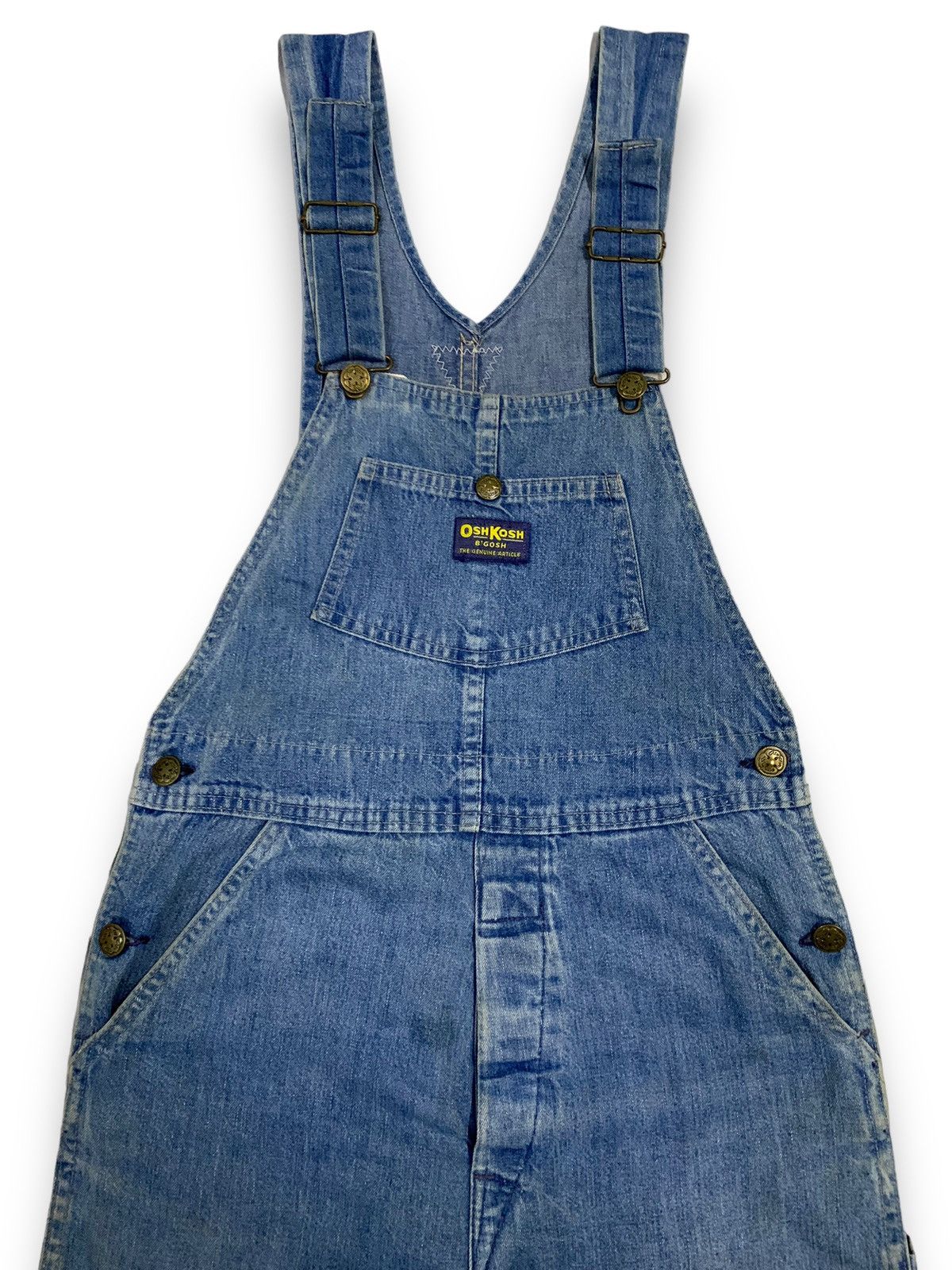 Oshkosh Vintage 90s Oshkosh BGosh Faded Denim Carpenter Overalls Size US 29 - 3 Thumbnail