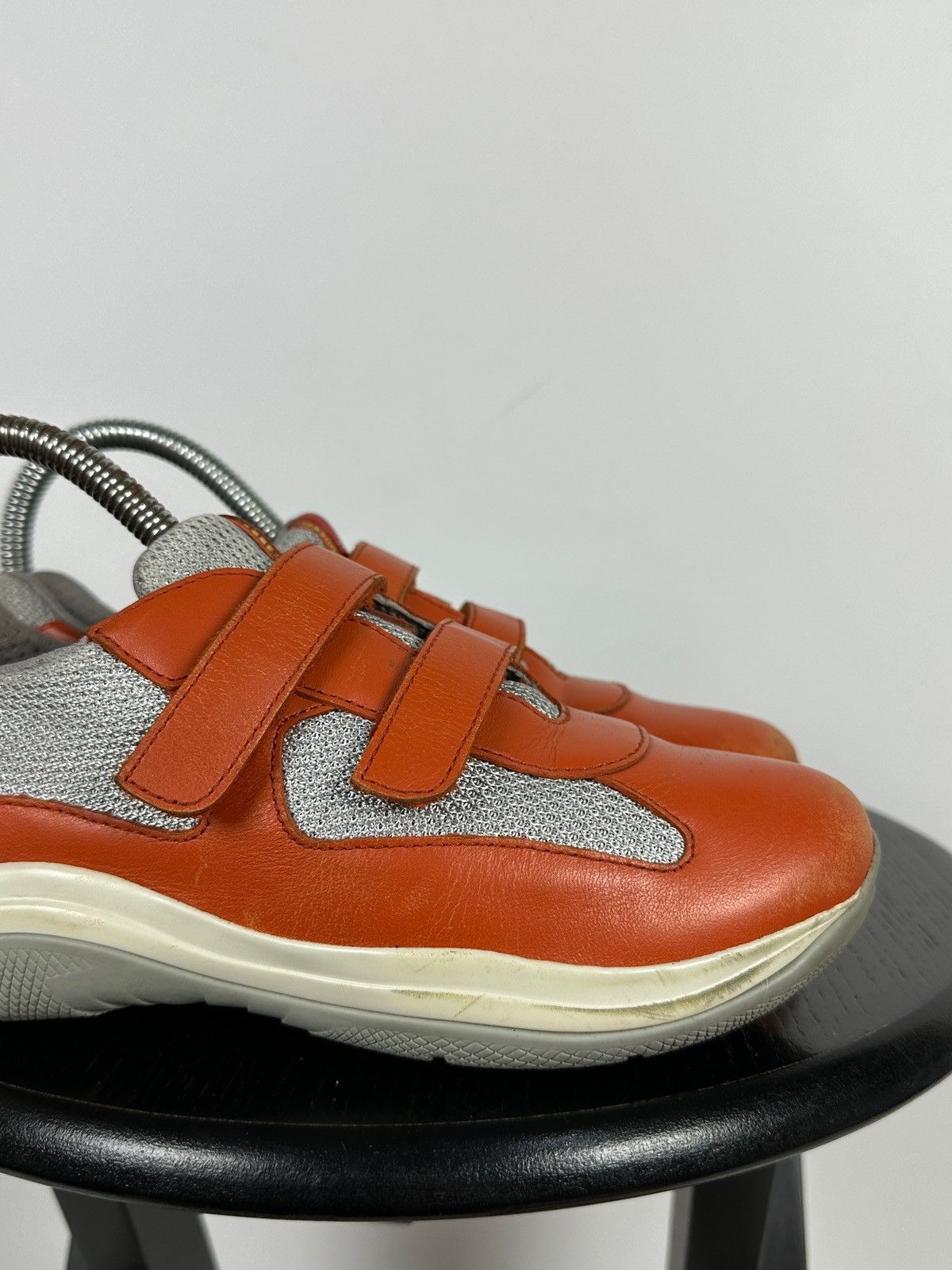 Prada Vintage Prada America’s Cup Orange Leather Sneakers Size US 5 / IT 35 - 15 Thumbnail