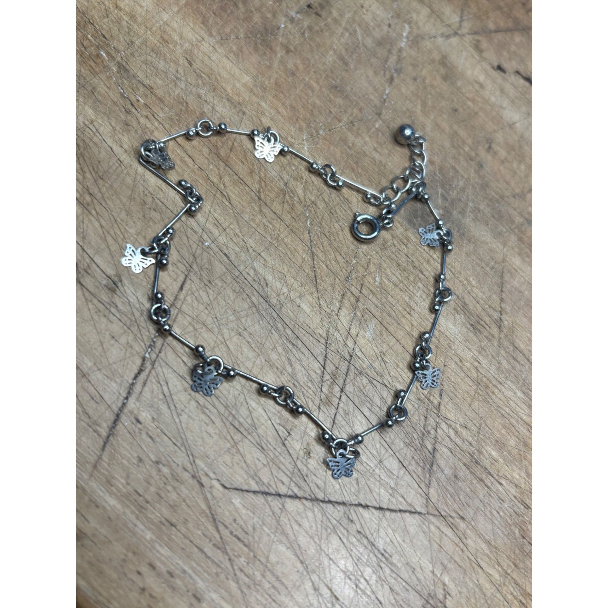Other Silver Butterfly Charm Anklet With Adjustable Chain For Wome Size ONE SIZE - 7 Thumbnail