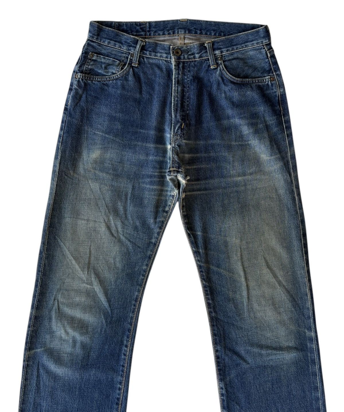 Edwin 🔥EDWIN 505xx SELVEDGE BAGGY JEANS RIPPED DISTRESSED DENIM Size US 33 - 3 Thumbnail