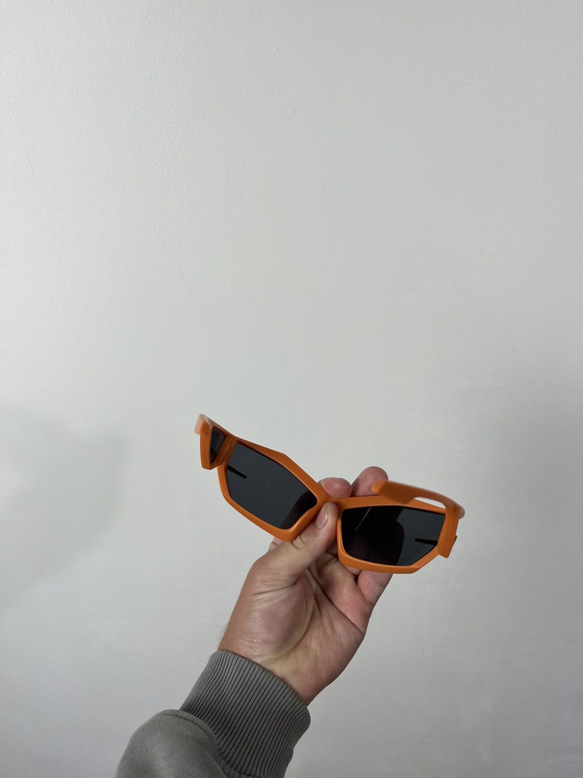Japanese Brand × Vintage Y2K Futuristic Techwear Orange Shield Sunglasses Black Lens Size ONE SIZE - 7 Thumbnail