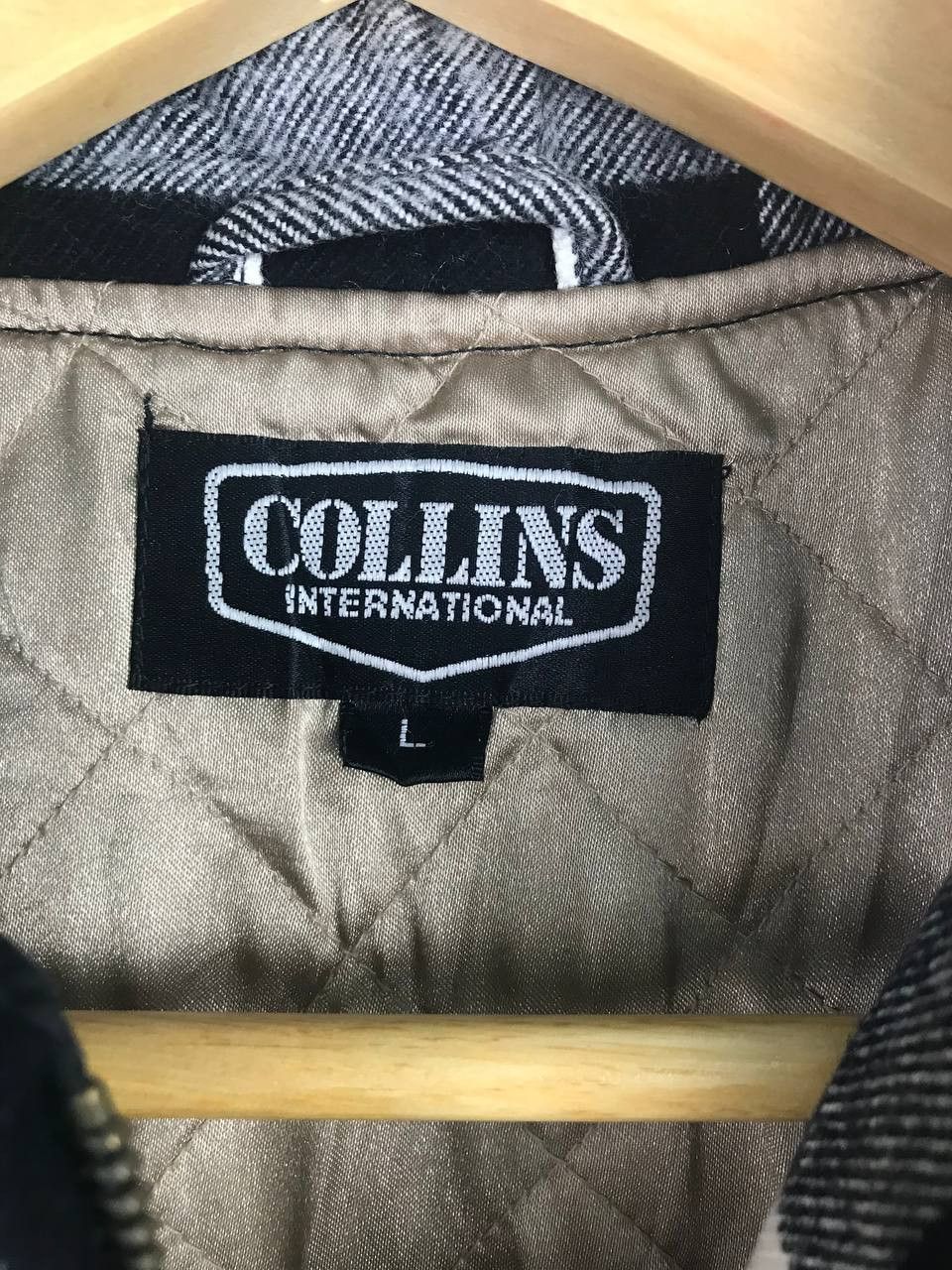 Japanese Brand × Vintage Vintage Collins full Zipper Wool Jacket Size US L / EU 52-54 / 3 - 4 Thumbnail