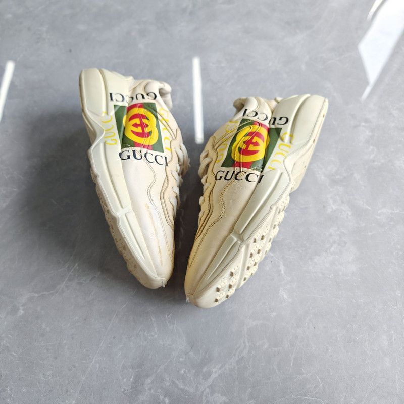 Gucci Gucci Rhyton Logo Cream Low-Top Sneakers - Size US 8 / EU 41 - 7 Thumbnail