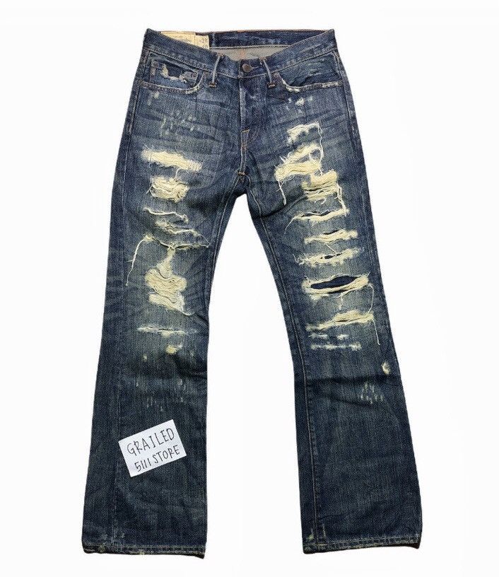 Abercrombie & Fitch FLARED⚡️⚡️RIPPED DISTRESSED DENIM Size US 30 / EU 46 - 1 Thumbnail