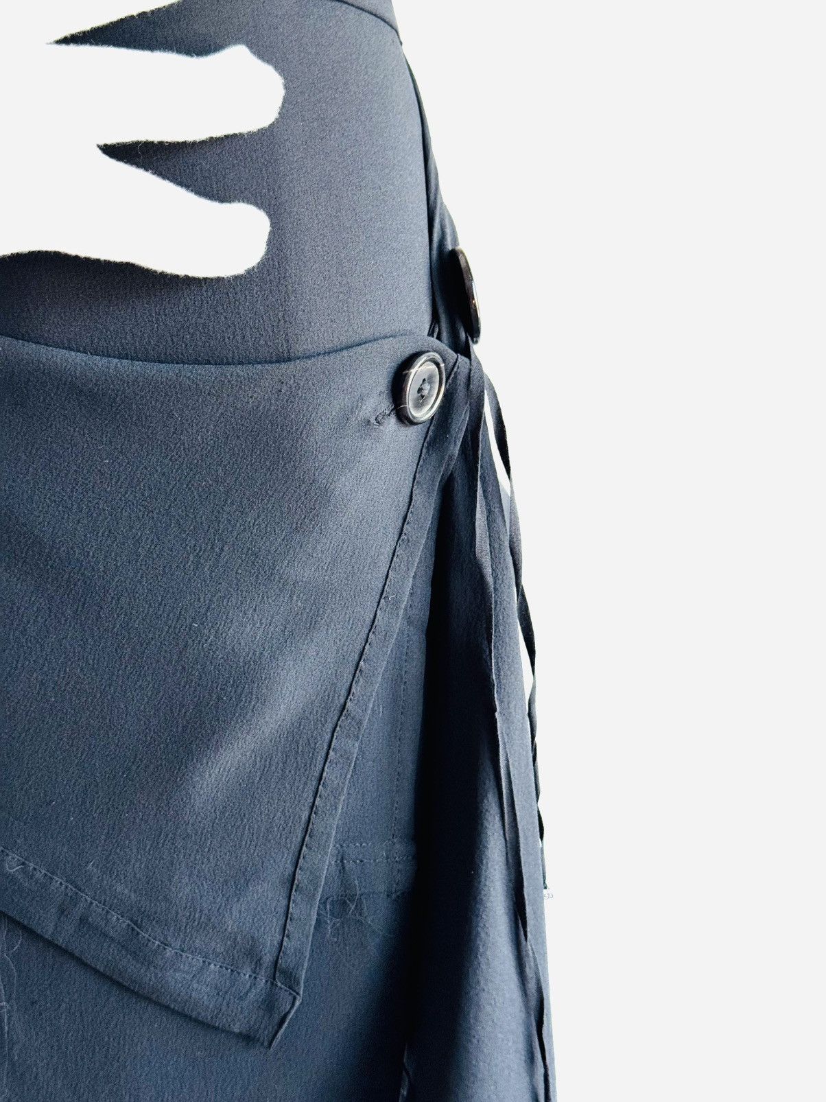 Ann Demeulemeester Vintage Ann Demeulemeester 05 silk asymmetric wrap skirt 36 Size 26" / US 2 / IT 38 - 11 Thumbnail